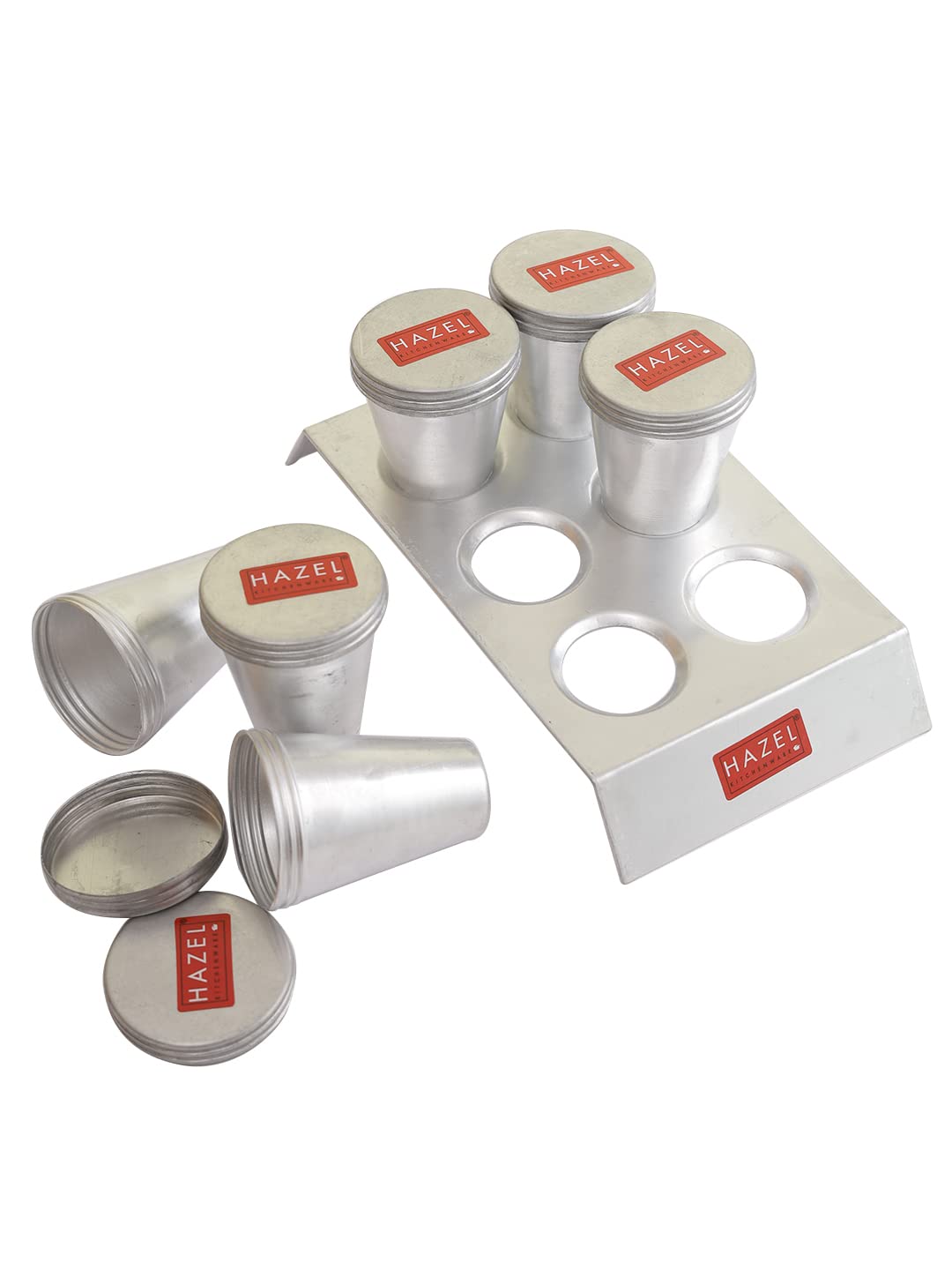 Hazel Aluminium Kulfi Moulds Set With Lid | 5.6 X 5.6 X 11 Centimeters Small Homemade Kulfi Moulds Set | Reusable Popsicle Ice C